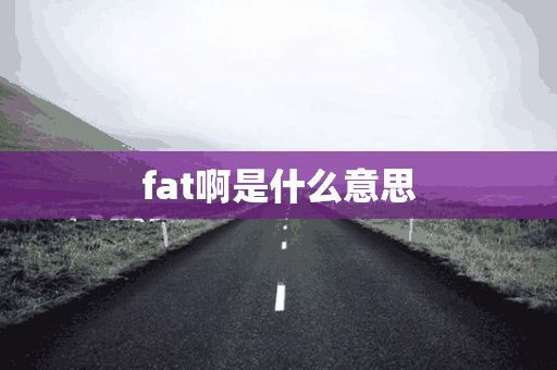 fat啊是什么意思